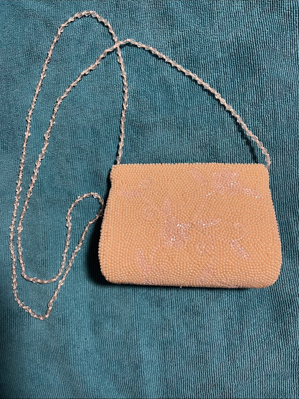 Moyna white Beaded Evening Clutch with Chain Strap